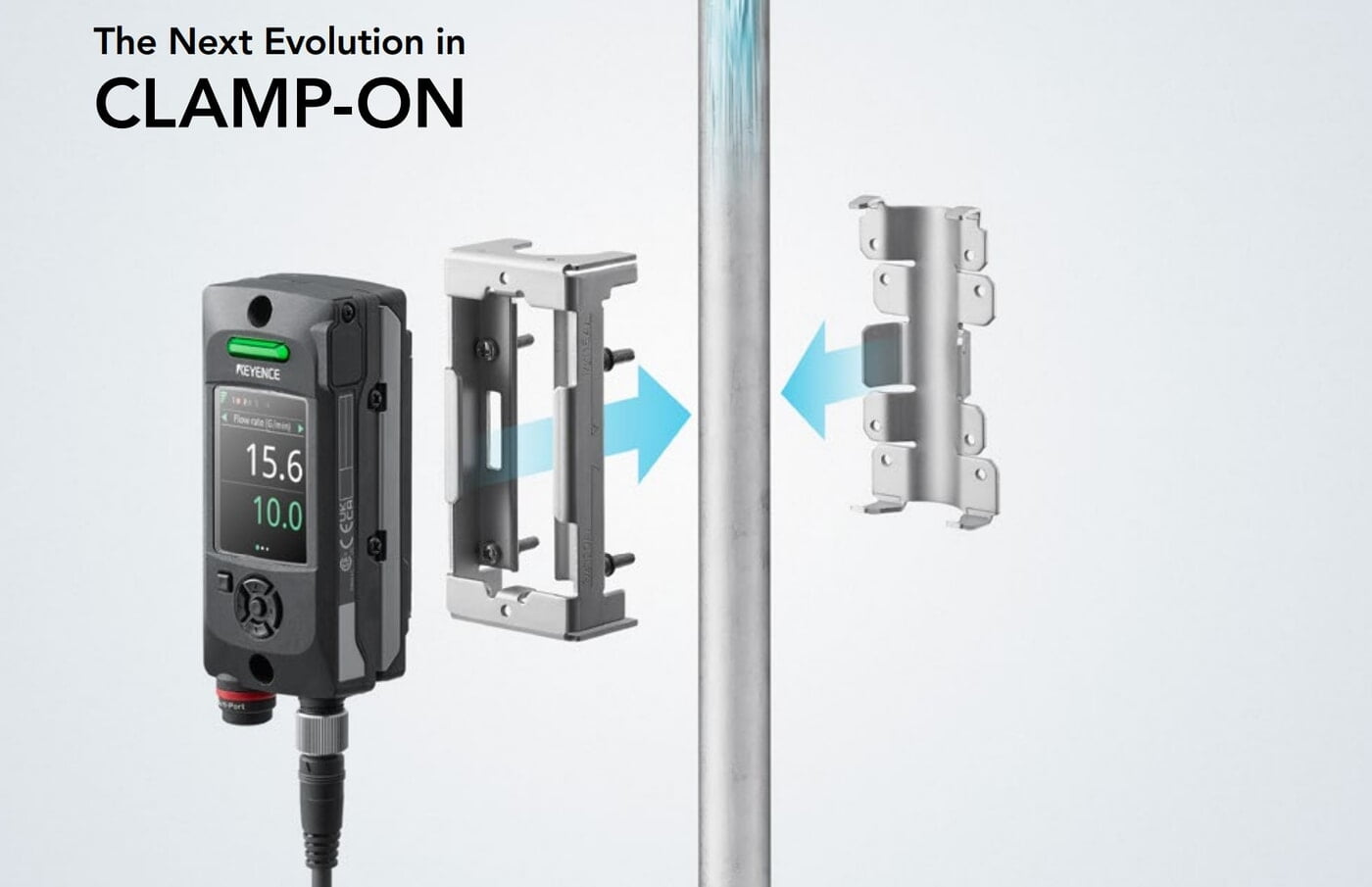 Keyence FD-R Series Clamp On Ultrasonic Water Flow Meter